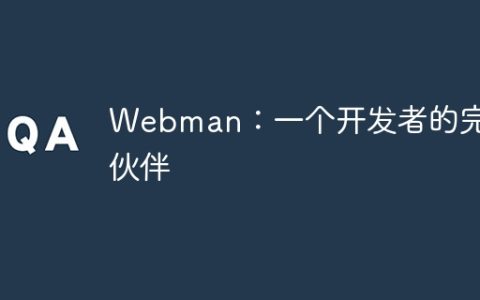 Webman：一个开发者的完美伙伴