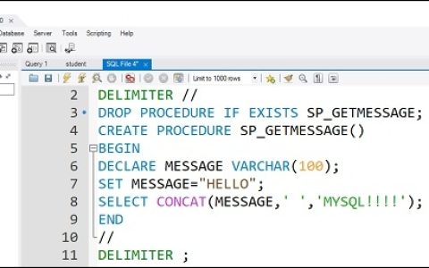 使用 MySQL Workbench 创建存储过程？