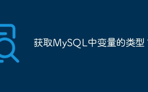 获取MySQL中变量的类型？