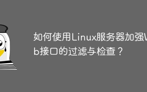 如何使用Linux服务器加强Web接口的过滤与检查？
