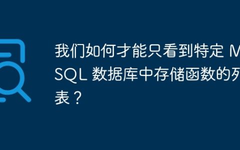 我们如何才能只看到特定 MySQL 数据库中存储函数的列表？