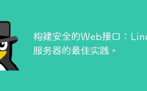 构建安全的Web接口：Linux服务器的最佳实践。