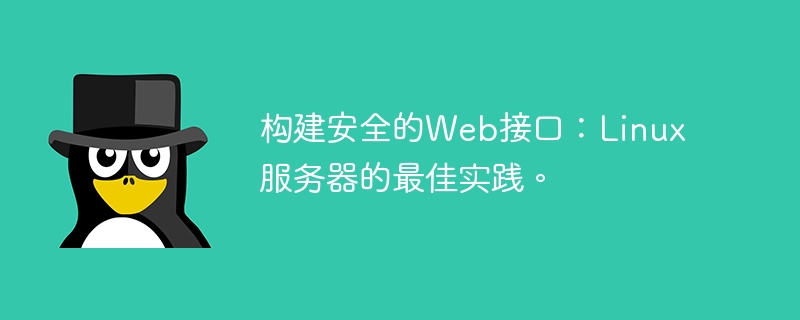 构建安全的web接口：linux服务器的最佳实践。