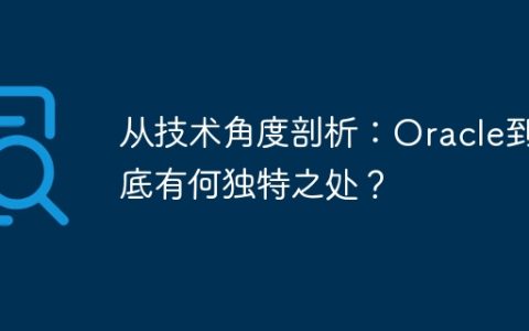 从技术角度剖析：Oracle到底有何独特之处？
