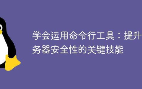 学会运用命令行工具：提升服务器安全性的关键技能