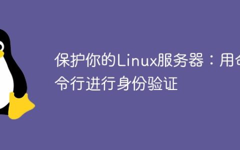 保护你的Linux服务器：用命令行进行身份验证
