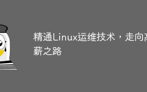 精通Linux运维技术，走向高薪之路