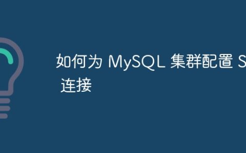 如何为 MySQL 集群配置 SSL 连接