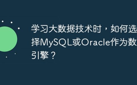 学习大数据技术时，如何选择MySQL或Oracle作为数据库引擎？