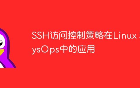 SSH访问控制策略在Linux SysOps中的应用