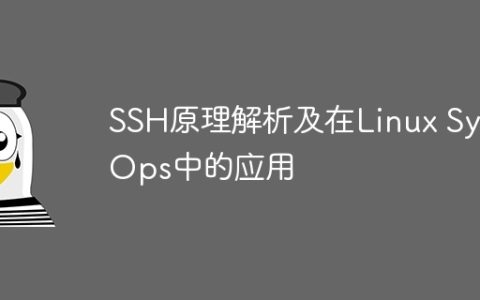 SSH原理解析及在Linux SysOps中的应用