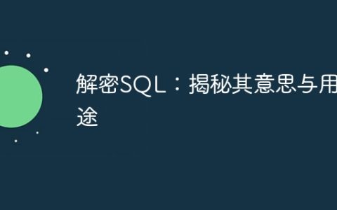 解密SQL：揭秘其意思与用途