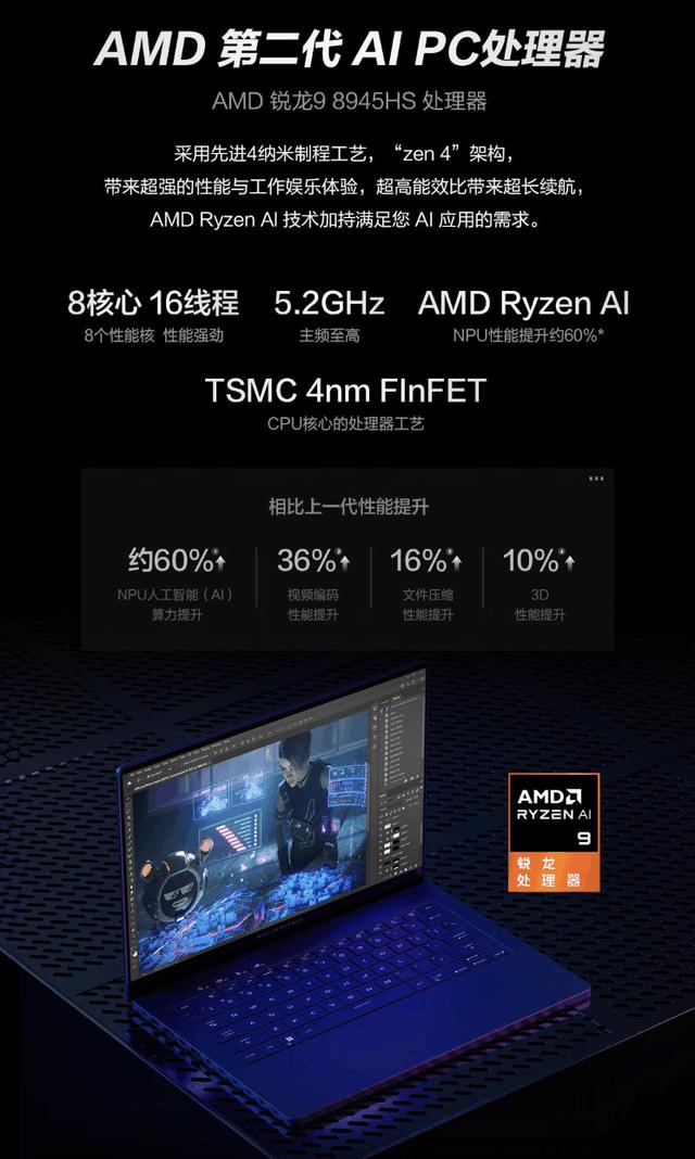 酷睿 Ultra 9 搭配 RTX 4070 顶配 ROG 幻 Air 专业性能轻薄本首发开售