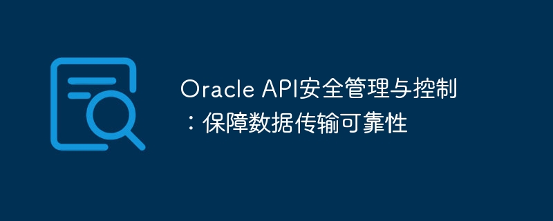oracle api安全管理与控制:保障数据传输可靠性