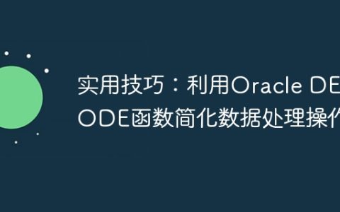 实用技巧：利用Oracle DECODE函数简化数据处理操作