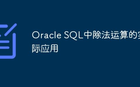 Oracle SQL中除法运算的实际应用