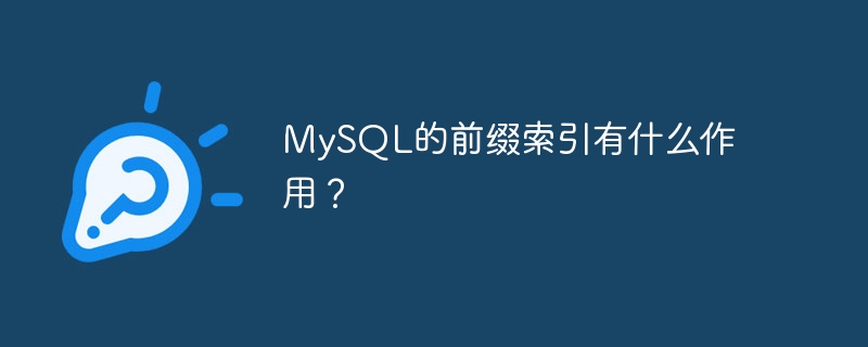 mysql的前缀索引有什么作用?