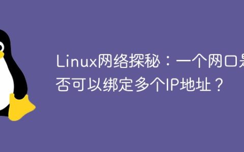 Linux网络探秘：一个网口是否可以绑定多个IP地址？