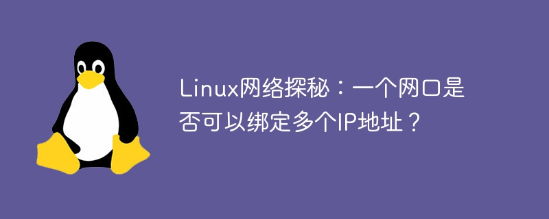 linux网络探秘:一个网口是否可以绑定多个ip地址?