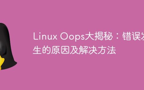 Linux Oops大揭秘：错误发生的原因及解决方法