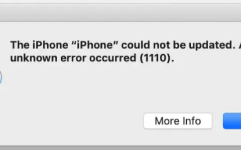 iPhone使用iTunes刷机恢复提示无法更新, 发生未知的错误 (1110)的解决办法分享！