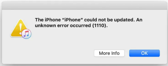 iPhone使用iTunes刷机恢复提示无法更新, 发生未知的错误 (1110)的解决办法分享!