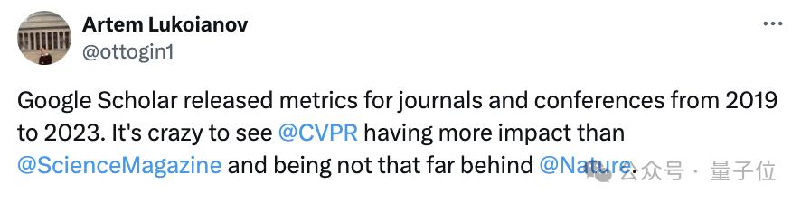 CVPR 成全球第二大学术出版物,超越 Science!AI 顶会占领前 20