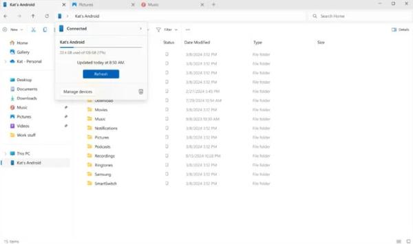 Windows 11 更新支持 Galaxy 设备文件直连 传输更便捷