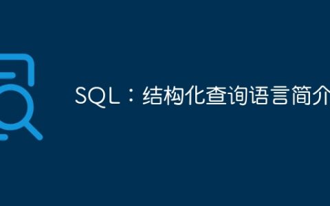SQL：结构化查询语言简介