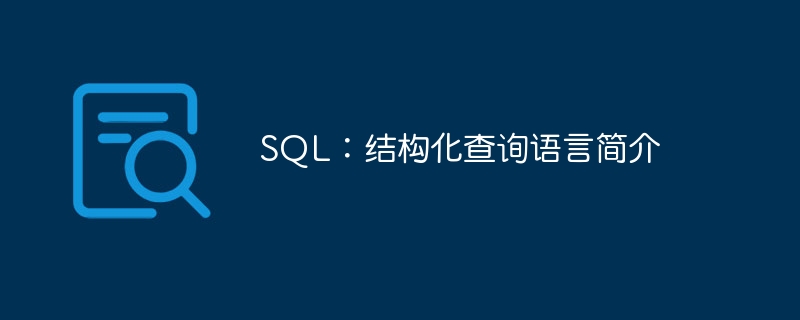 sql：结构化查询语言简介
