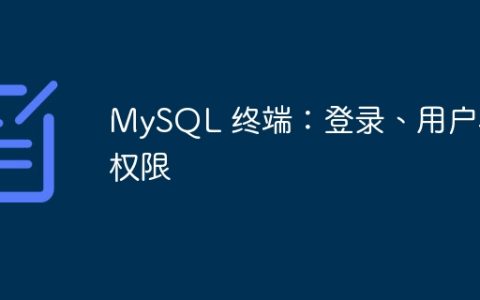 MySQL 终端：登录、用户和权限