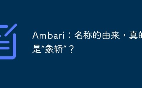Ambari：名称的由来，真的只是“象轿”？
