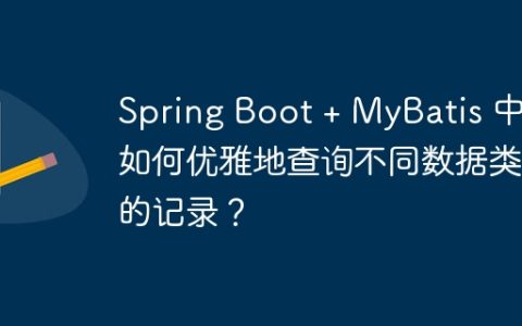 Spring Boot + MyBatis 中，如何优雅地查询不同数据类型的记录？