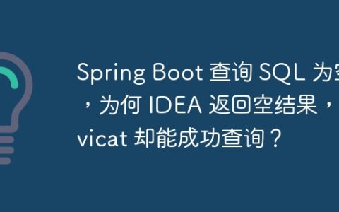 Spring Boot 查询 SQL 为空，为何 IDEA 返回空结果，Navicat 却能成功查询？