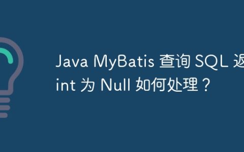 Java MyBatis 查询 SQL 返回 int 为 Null 如何处理？