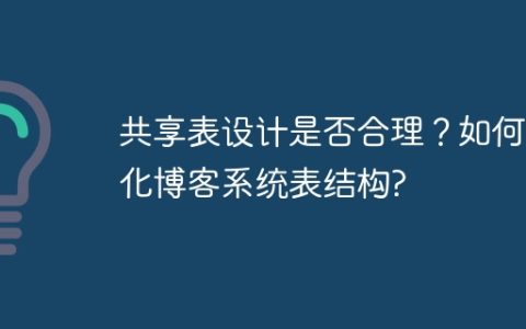 共享表设计是否合理？如何优化博客系统表结构?