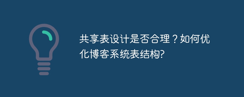 共享表设计是否合理?如何优化博客系统表结构?