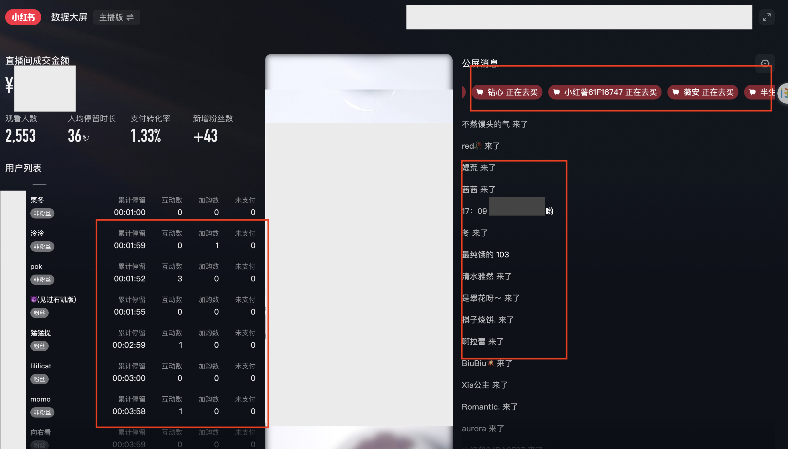 7天突破1000单!小红书直播带货数据大屏复盘!
