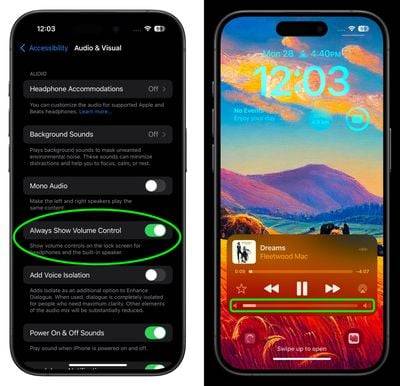 iOS 18.2:将音量滑块带回 iPhone 锁屏