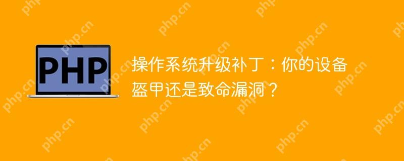 操作系统升级补丁:你的设备盔甲还是致命漏洞?
