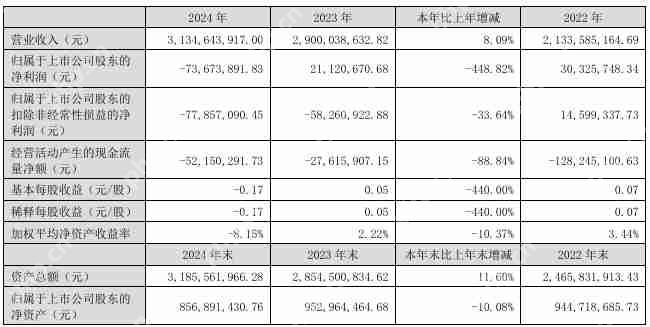 温州宏丰2024年营收31.35亿元,净利润同比由盈转亏