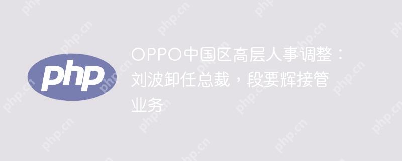 oppo中国区高层人事调整:刘波卸任总裁,段要辉接管业务