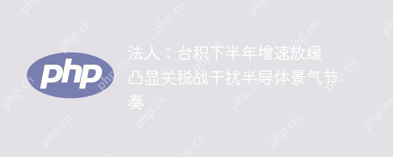 法人:台积下半年增速放缓 凸显关税战干扰半导体景气节奏