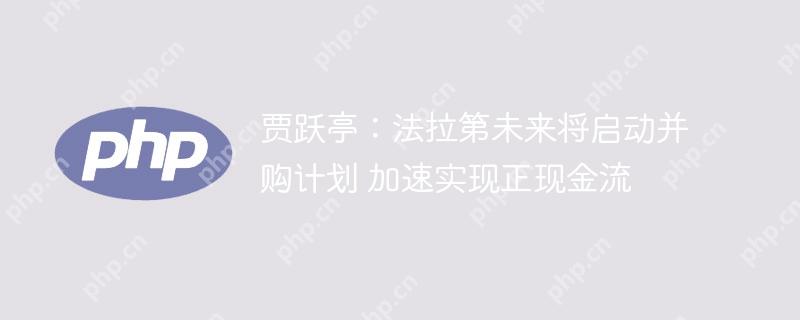 贾跃亭:法拉第未来将启动并购计划 加速实现正现金流