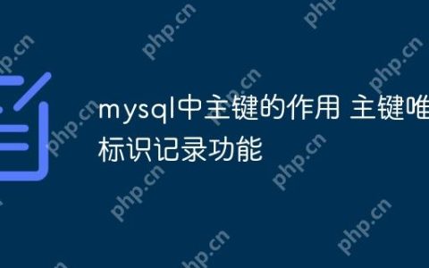 mysql中主键的作用 主键唯一标识记录功能
