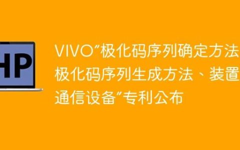 VIVO“极化码序列确定方法、极化码序列生成方法、装置及通信设备”专利公布