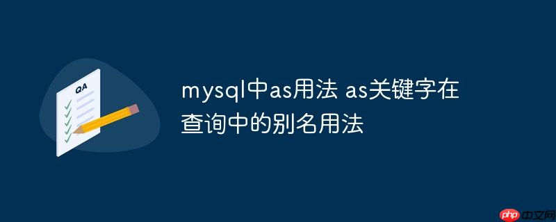 mysql中as用法 as关键字在查询中的别名用法