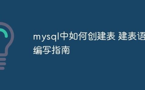 mysql中如何创建表 建表语句编写指南