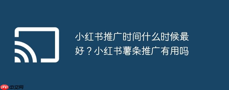 小红书推广时间什么时候最好?小红书薯条推广有用吗