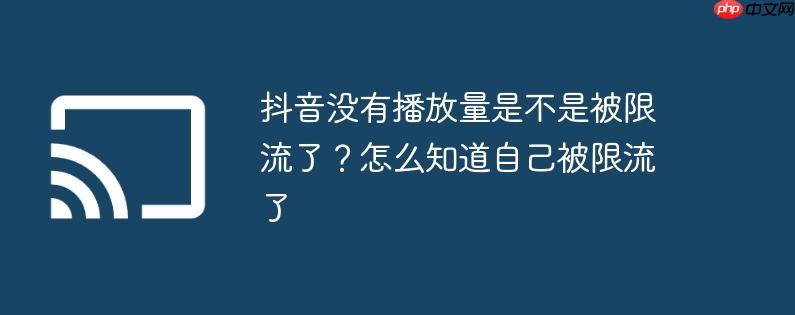 抖音没有播放量是不是被限流了?怎么知道自己被限流了